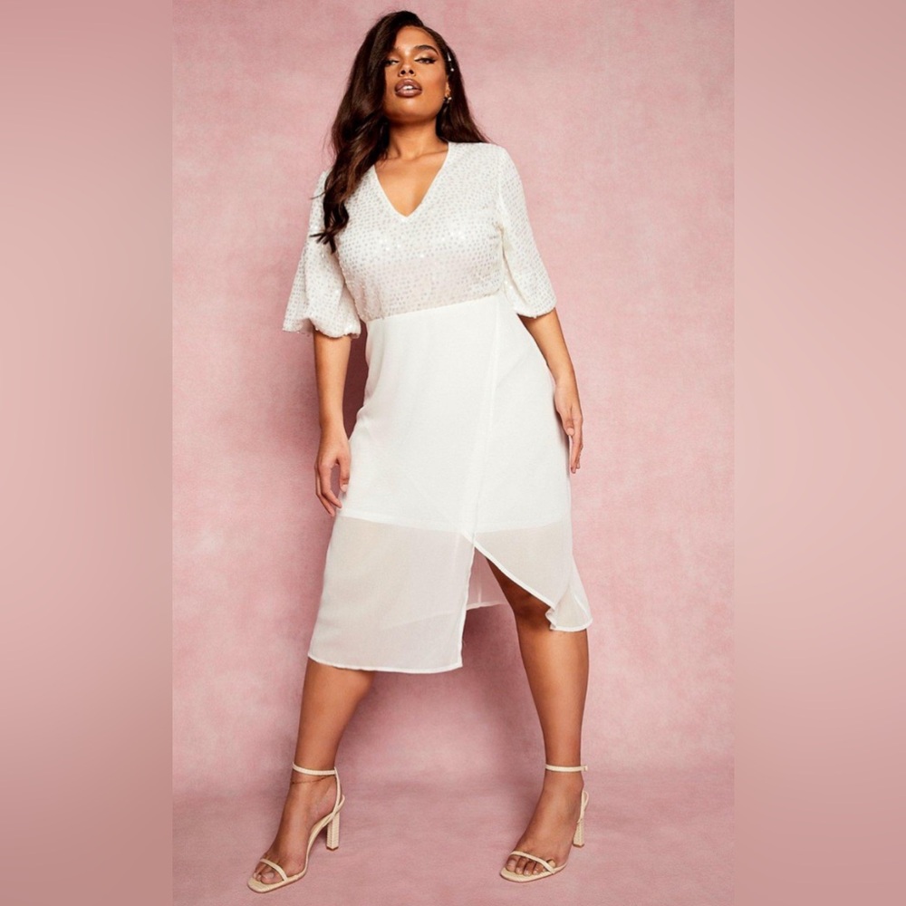 NWT Sequin Angel Sleeve Special Occasion Dress